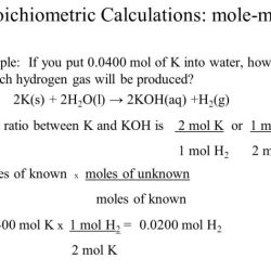 Mole to mole ratio worksheet