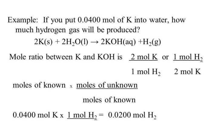 Mole to mole ratio worksheet