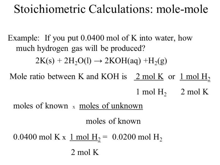 Mole to mole ratio worksheet