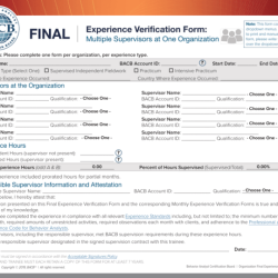 Bacb final verification form multiple supervisors 2023