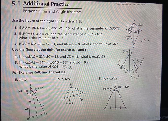 Envision geometry 1-1 additional practice answers